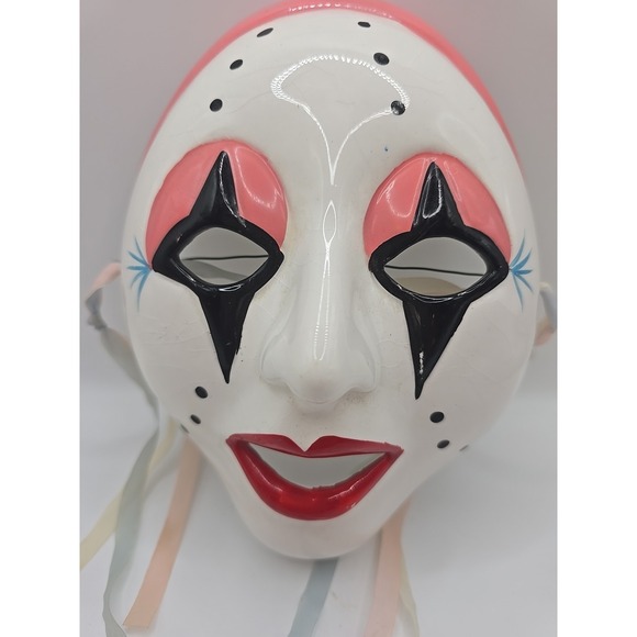 Vintage Ceramic Harlequin Clown Mask - Picture 2 of 6